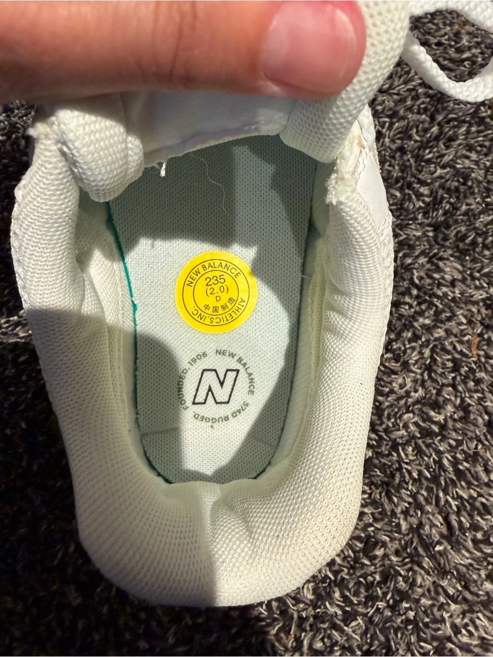 New Balance 574 Cream and Green Women's Athletic Sneaker